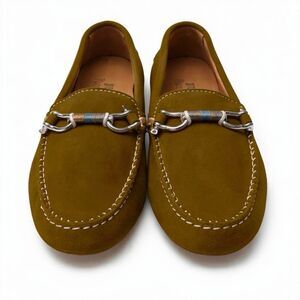 Riomar Horsebit Driver Loafers Suede Tan Mens 8 Coastal Preppy Luxury